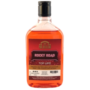 Rocky Road flavoured spirit bottle, Australian product label.