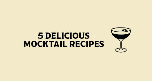 Five tasty mocktail recipes with cocktail illustration