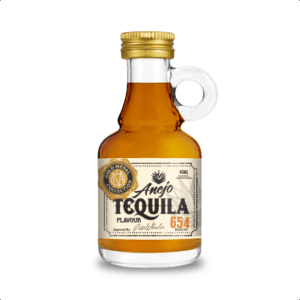 Añejo tequila mini bottle with gold cap, 40ml.