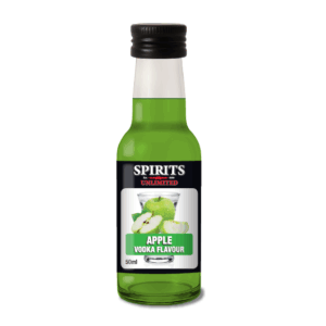 Apple vodka flavour miniature bottle, 50ml size.