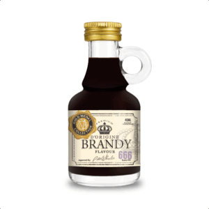 Bottle of brandy flavour with gold cap