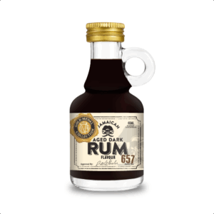 Mini bottle of aged dark rum.
