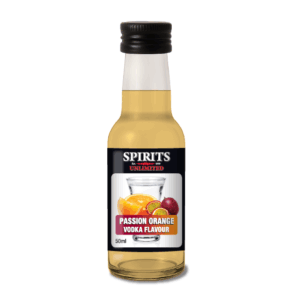 Passion orange vodka flavour bottle, 50ml spirits.