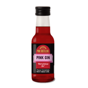 Pink gin flavour concentrate bottle, 50ml.