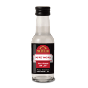 Pure vodka flavour concentrate bottle.