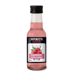 Raspberry vodka flavour bottle, Spirits Unlimited, 50ml.