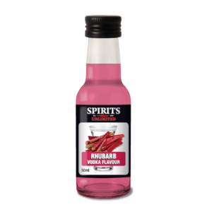Rhubarb vodka flavour bottle, pink, 50ml.
