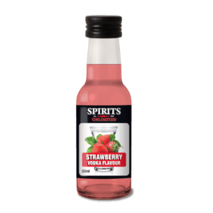 Strawberry vodka flavour bottle, 50ml.