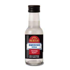 Clear Swedish vodka flavour concentrate bottle.