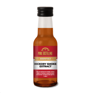Hickory smoke extract bottle for flavouring spirits.