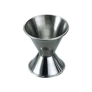 Stainless steel double-ended cocktail jigger